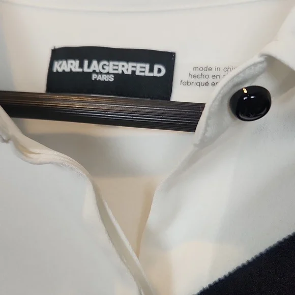 Karl Lagerfeld Colorblock Button-Down Shirt Size Medium - Picture 5 of 12